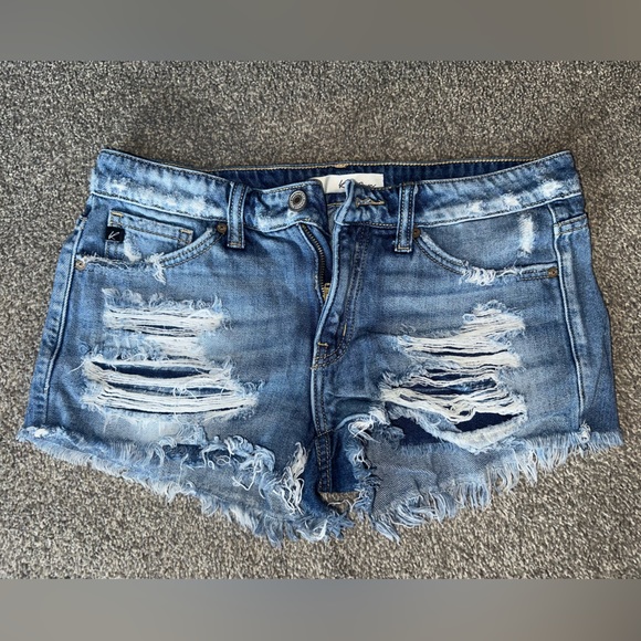 KanCan Distressed Jean Shorts - Picture 1 of 5